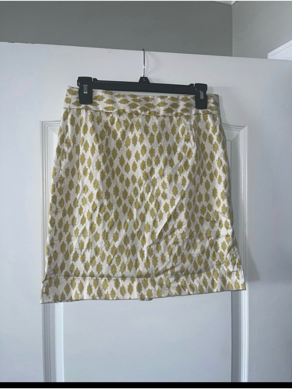 J. Crew Yellow and White Printed Mini Skirt